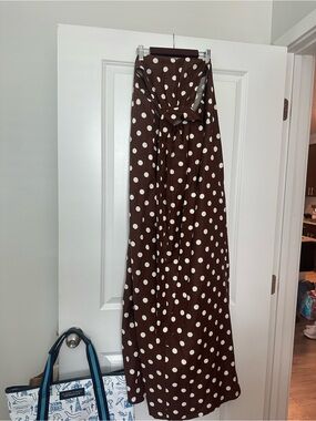 Brown Polka Dot Maxi Dress - Women's Maxi